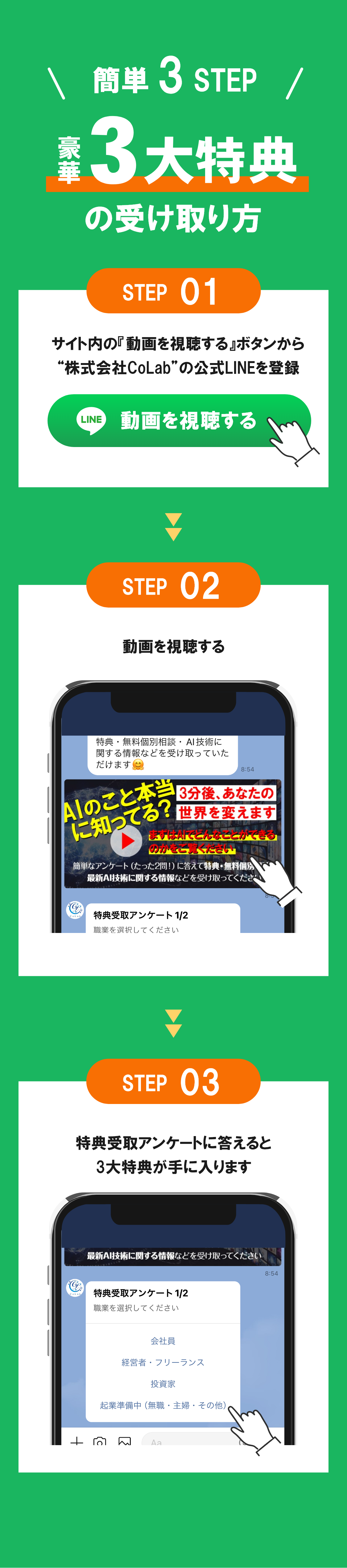 3大特典の受け取り方